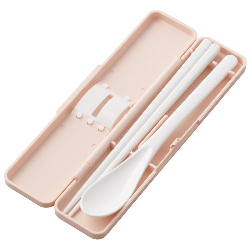 日本製 Skater AG+ 抗菌筷子湯匙兩件套裝 18cm - 粉紅色