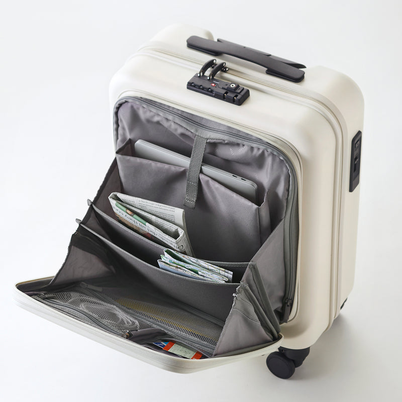 MILESTO UTILITY Front Pocket Cabin Size Luggage 31L - White MLS589-WH