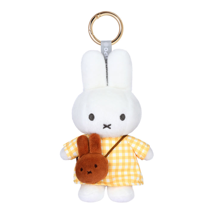 VIPO Miffy 毛絨鑰匙扣 - 黃白格紋梅蘭妮包 | MIF37639