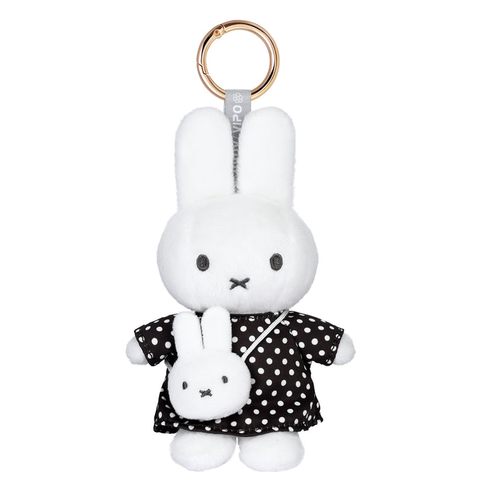 VIPO Miffy 毛絨鑰匙扣 - 黑底白點米菲包 | MIF37635