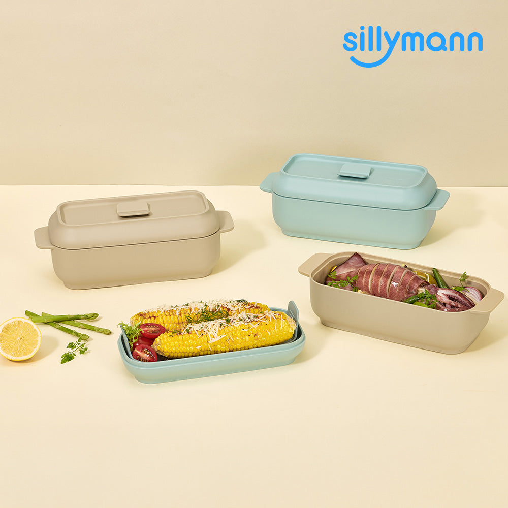 Sillymann Yori 微波爐矽膠蒸煮盒長型 WSK7016