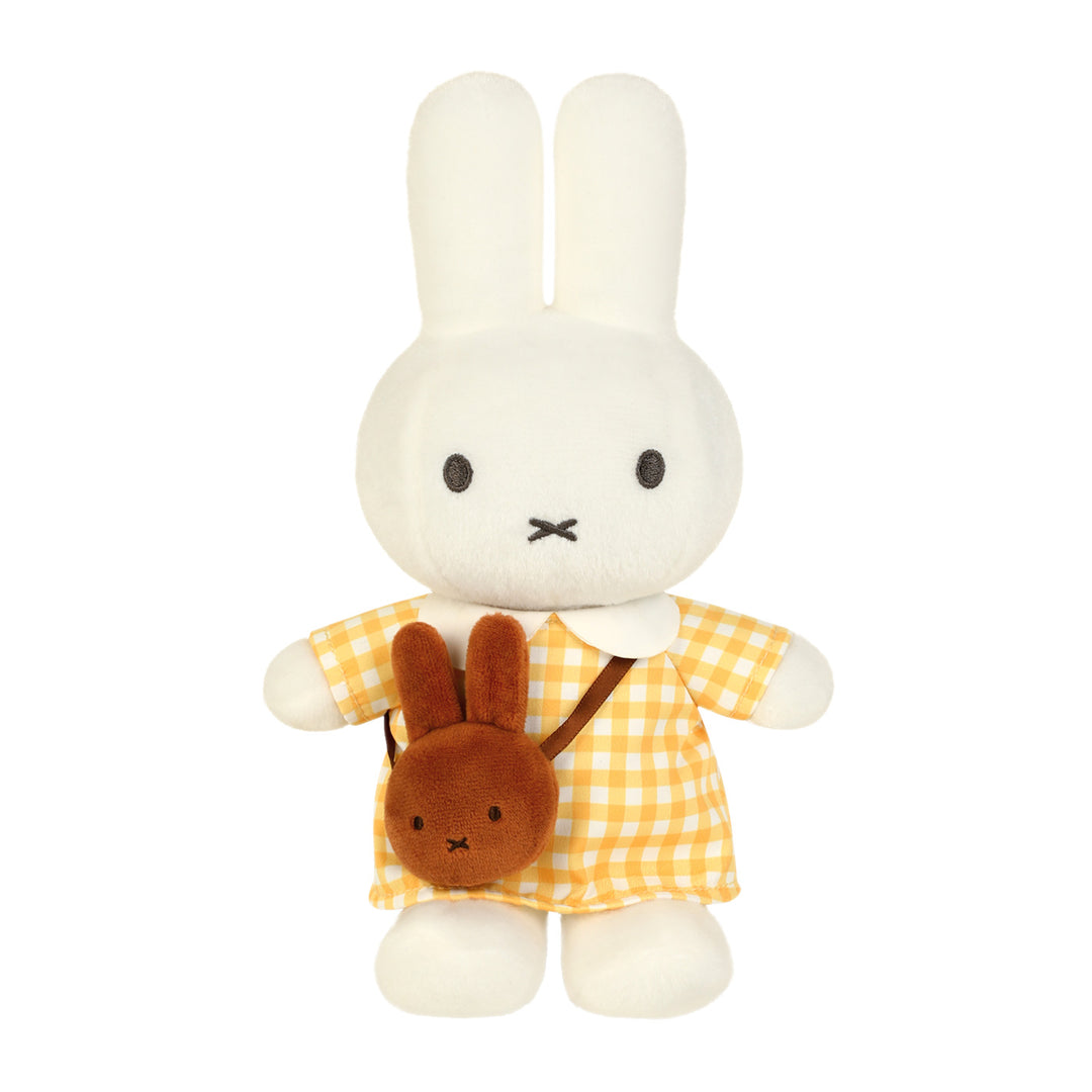 VIPO Miffy 黃色格紋連身裙毛公仔 | MIF37623