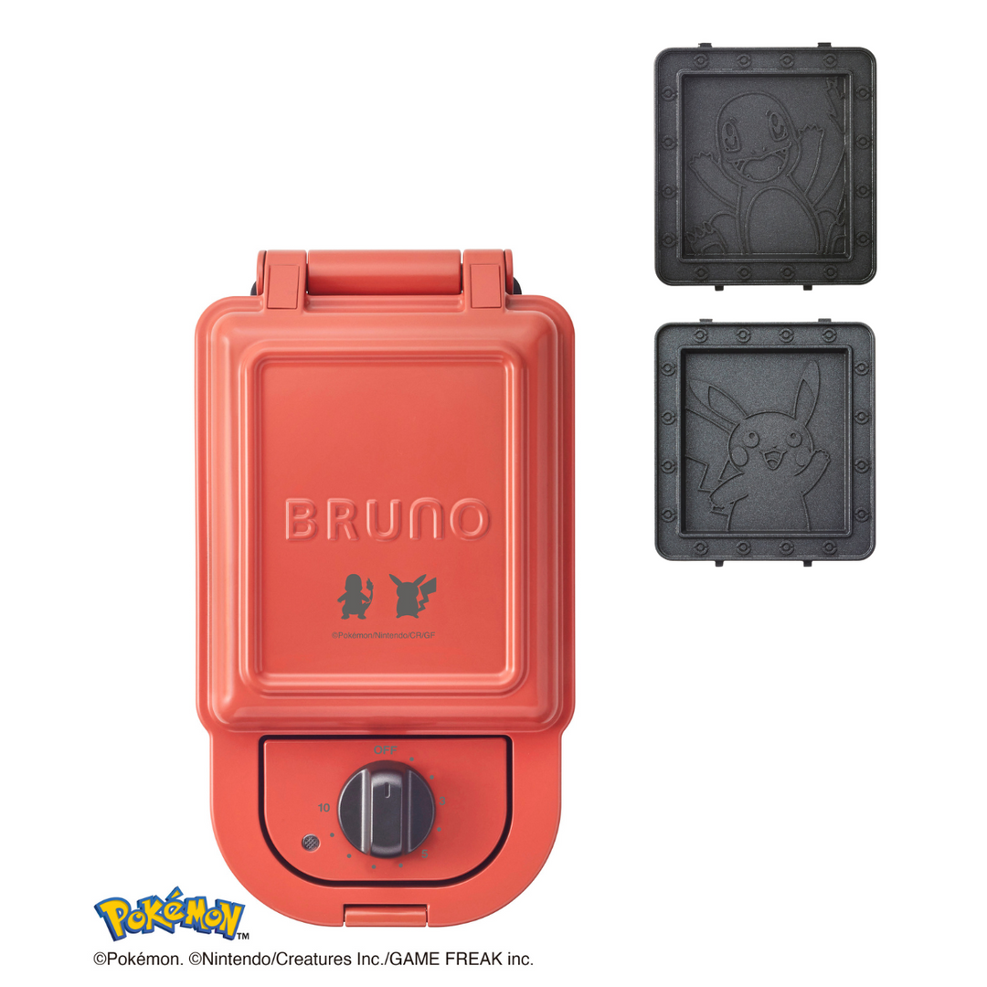 [Pre-Order Offer] Pokémon Limited Edition Single Hot Sandwich Maker (Red) - Free Taiyaki Plate Included! (Estimated delivery by November 10th)