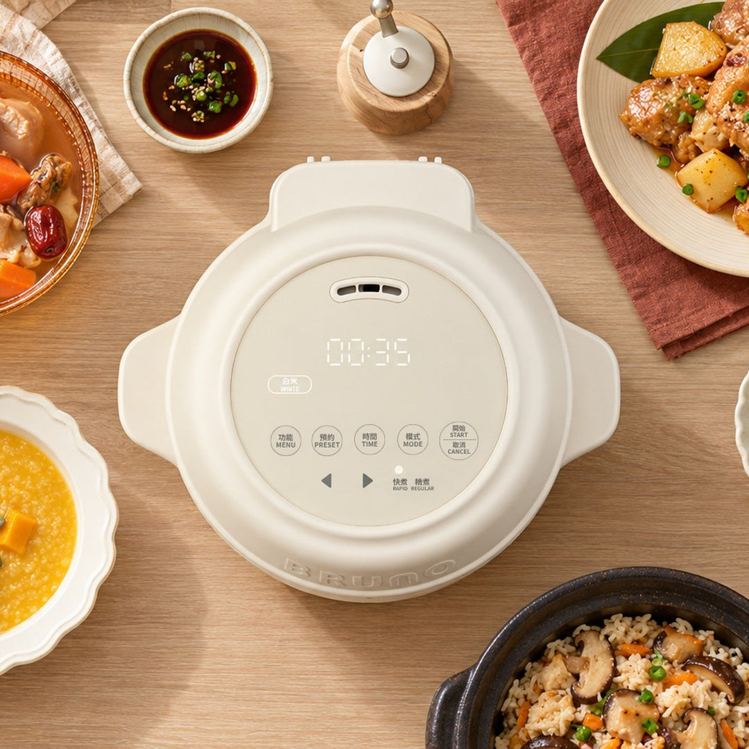 BRUNO 鈦內膽微壓小型電飯煲 1.5L | BZK-FB01HK-TI-IV