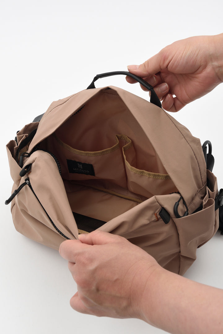 MILESTO TROT Shoulder Bag - Beige MLS879-BE