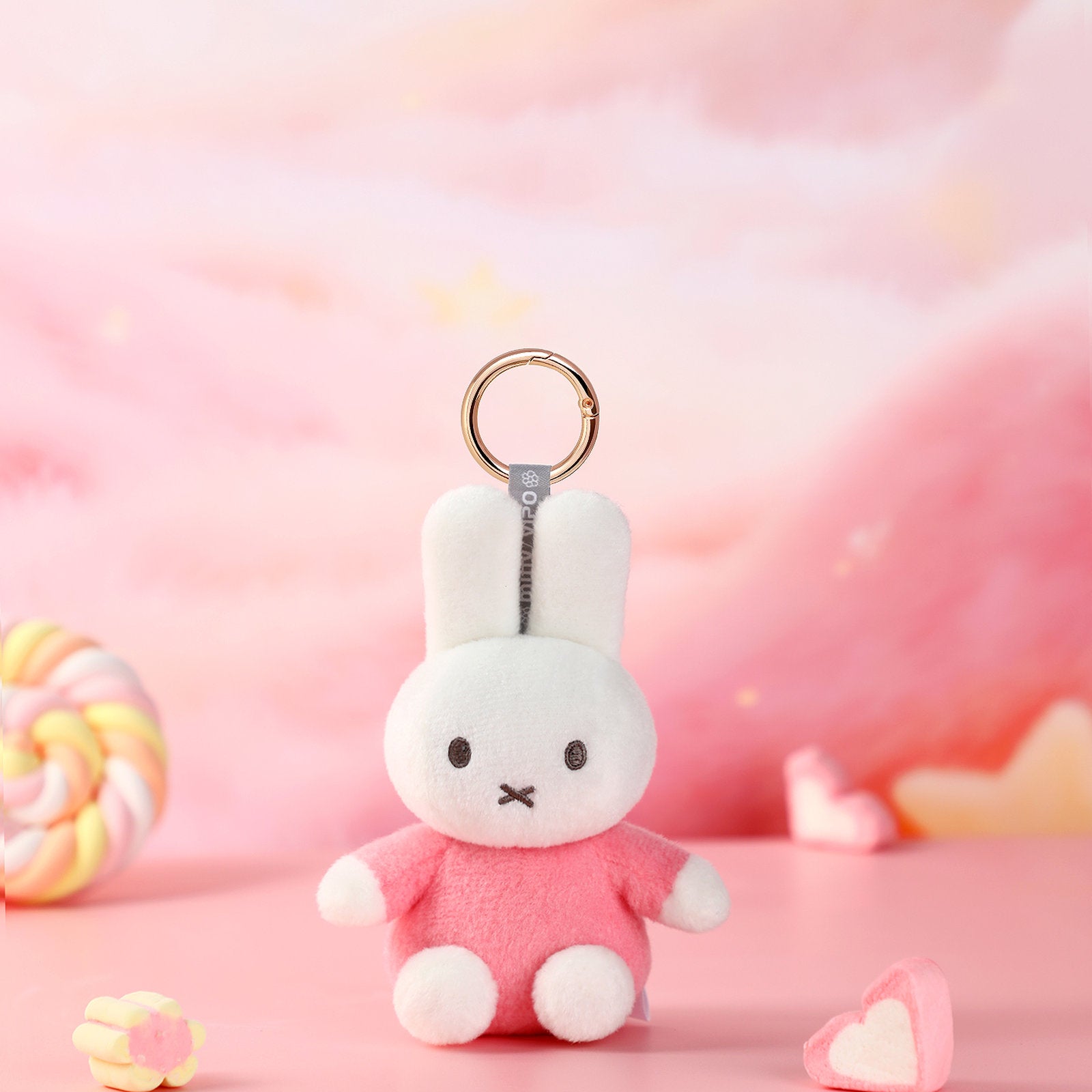 VIPO 米菲彩色毛絨鑰匙扣 - Miffy Pink | MIF37613