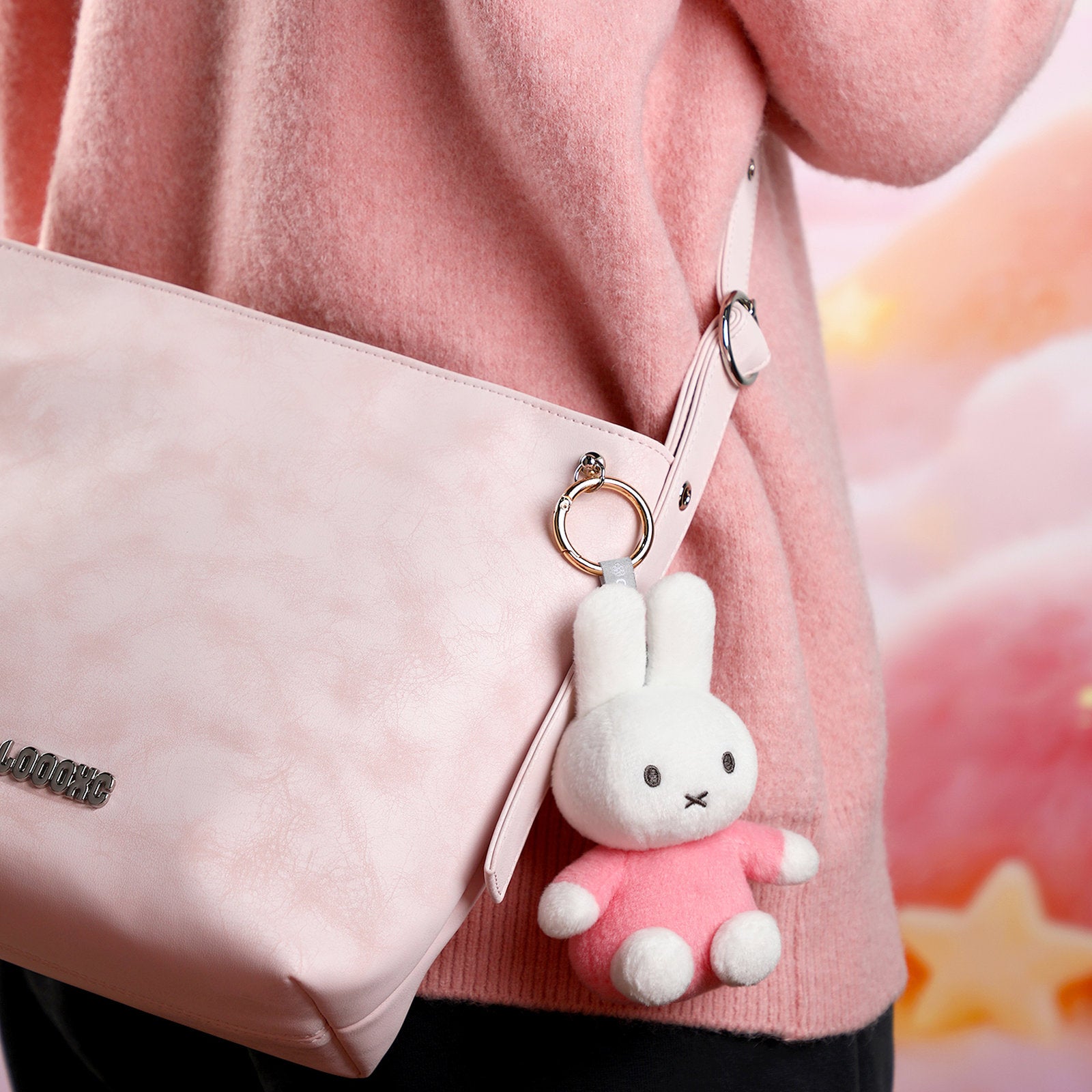 VIPO 米菲彩色毛絨鑰匙扣 - Miffy Pink | MIF37613