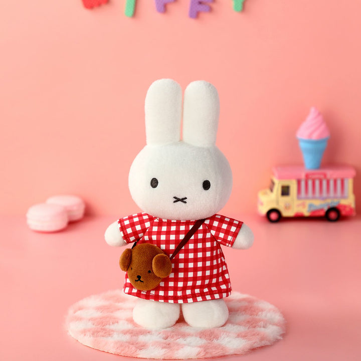 VIPO Miffy 格紋連身裙毛公仔 | MIF37619