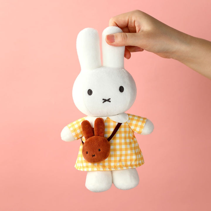 VIPO Miffy 黃色格紋連身裙毛公仔 | MIF37623