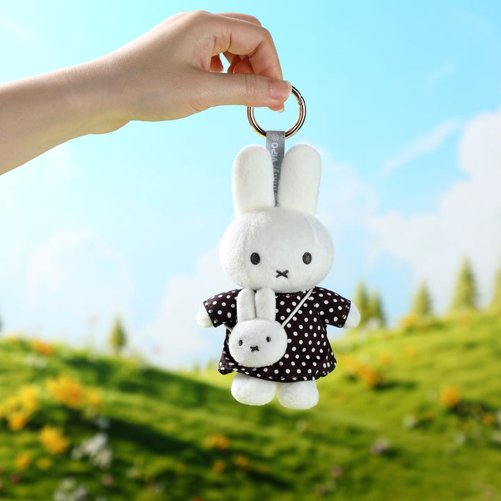 VIPO Miffy 毛絨鑰匙扣 - 黑底白點米菲包 | MIF37635