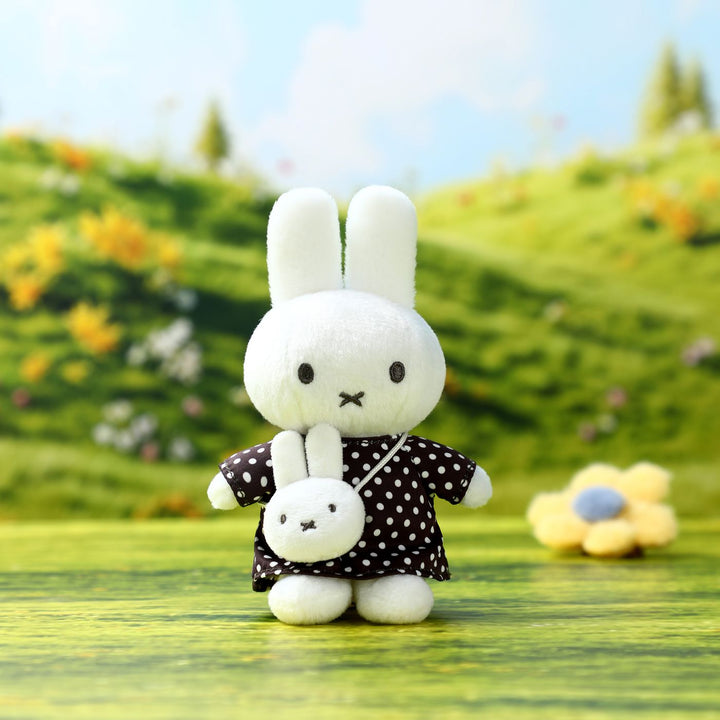 VIPO Miffy 毛絨鑰匙扣 - 黑底白點米菲包 | MIF37635