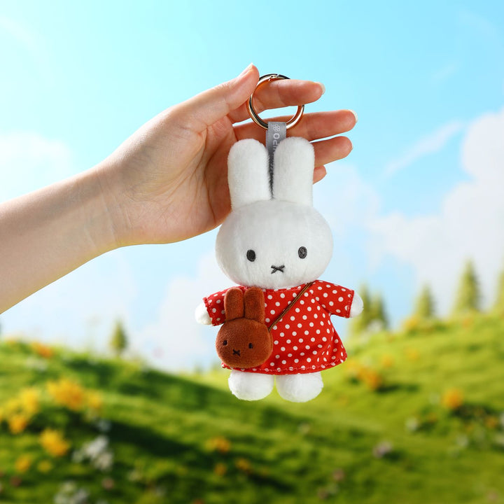VIPO Miffy 毛絨鑰匙扣 - 紅底白點梅蘭妮包 | MIF37636