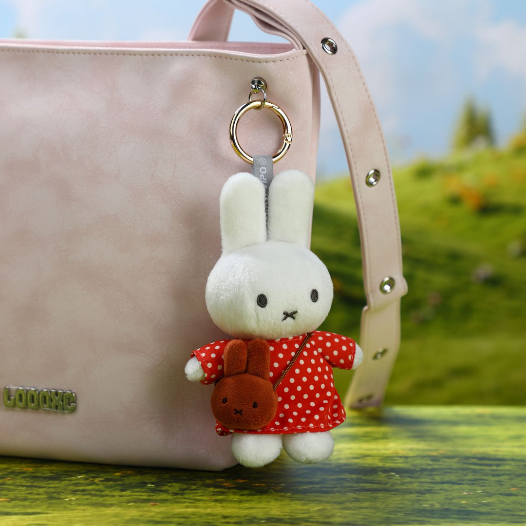 VIPO Miffy 毛絨鑰匙扣 - 紅底白點梅蘭妮包 | MIF37636