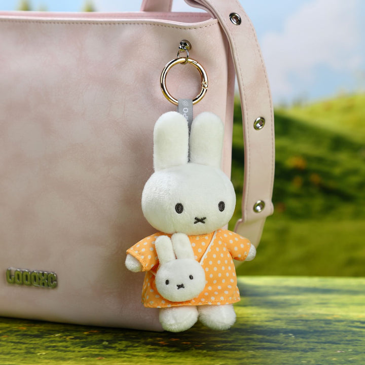 VIPO Miffy 毛絨鑰匙扣 - 黃底白點米菲包 | MIF37638