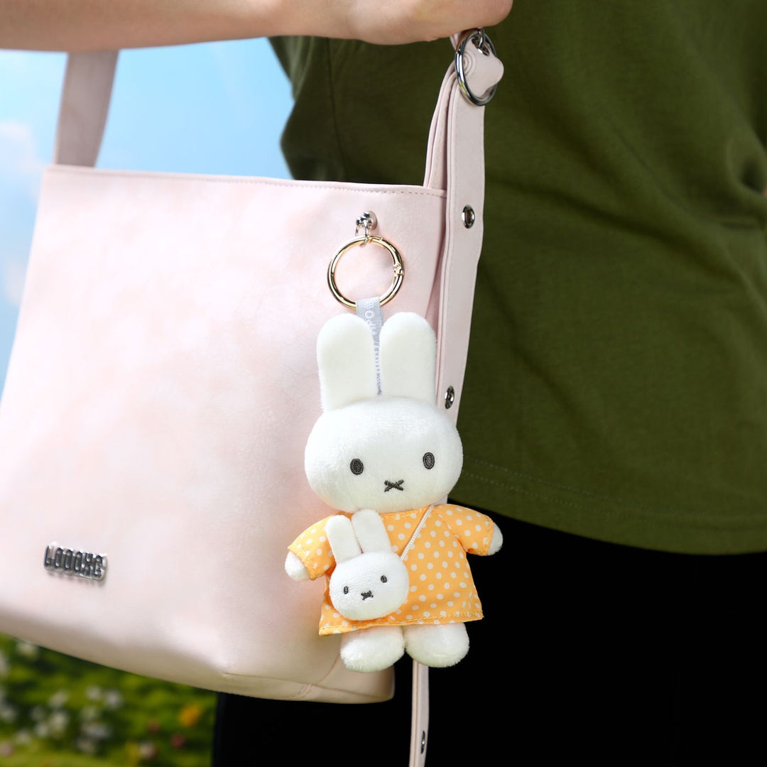 VIPO Miffy 毛絨鑰匙扣 - 黃底白點米菲包 | MIF37638