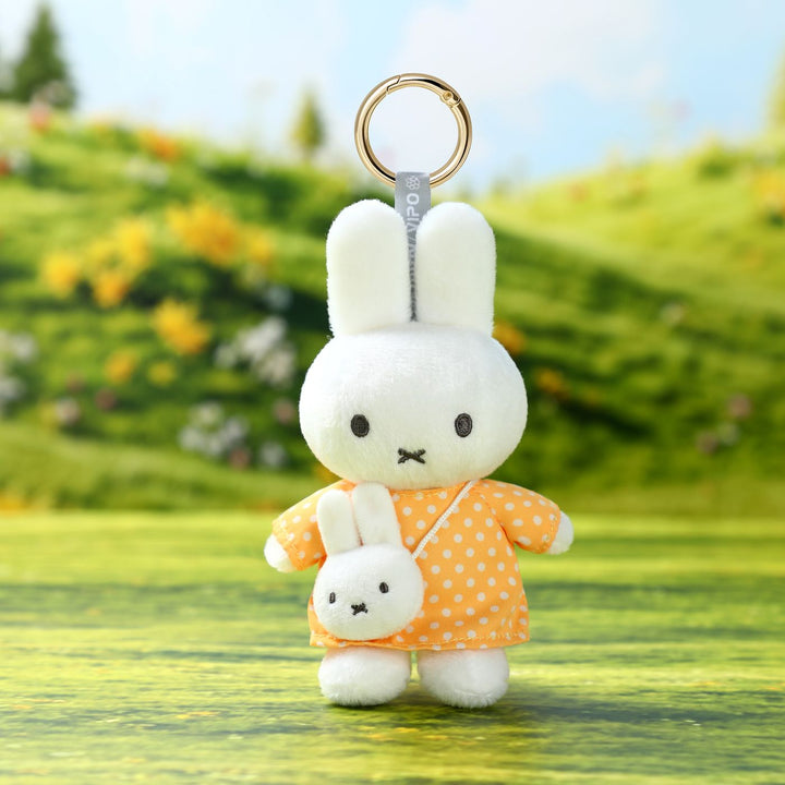 VIPO Miffy 毛絨鑰匙扣 - 黃底白點米菲包 | MIF37638