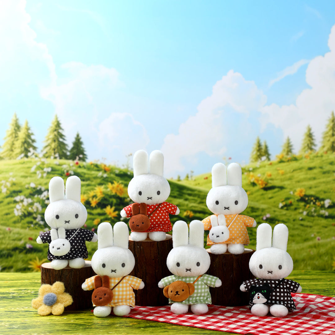 VIPO Miffy 毛絨鑰匙扣 - 黃白格紋梅蘭妮包 | MIF37639