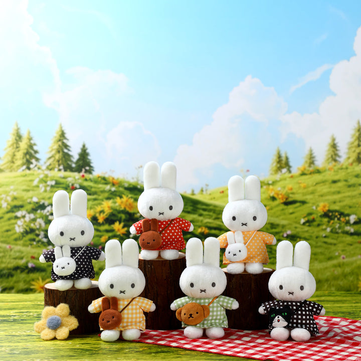 VIPO Miffy 毛絨鑰匙扣 - 黃白格紋梅蘭妮包 | MIF37639