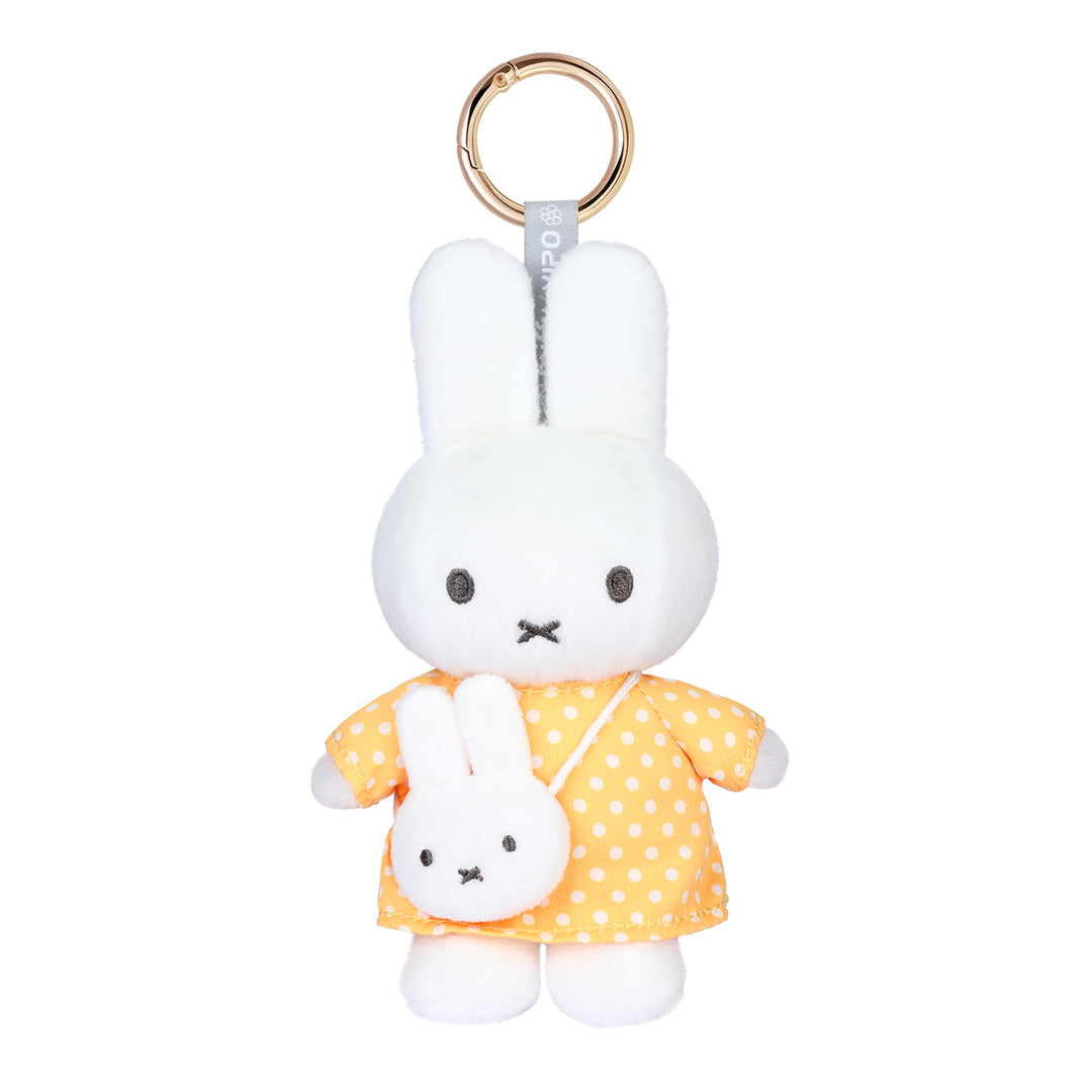 VIPO Miffy 毛絨鑰匙扣 - 黃底白點米菲包 | MIF37638