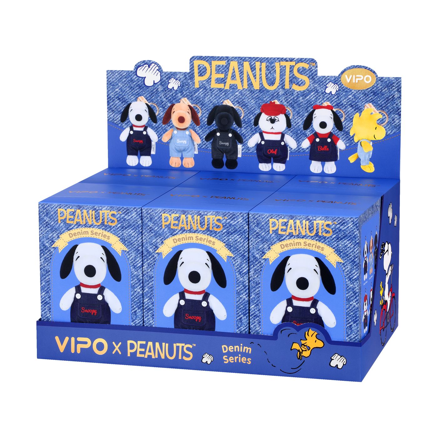 VIPO Peanuts 牛仔毛絨鑰匙扣盲盒 (一箱6個不重複) | SP37597-SET6
