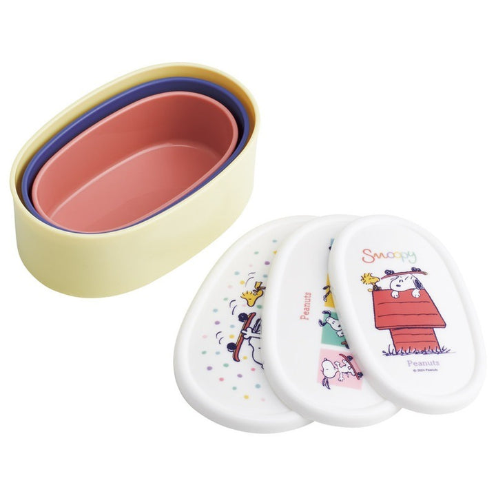 Skater Snoopy Food Storage Container 3-Piece Set | SK-687785
