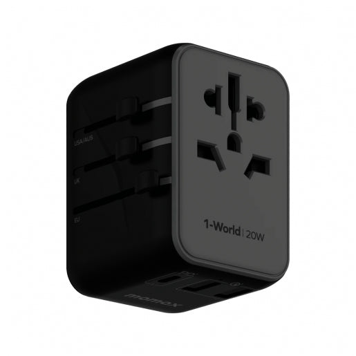 MX - 1-World 20W Travel Adapter - Black