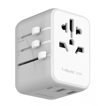 MX - 1-World 20W Travel Adaptor - White