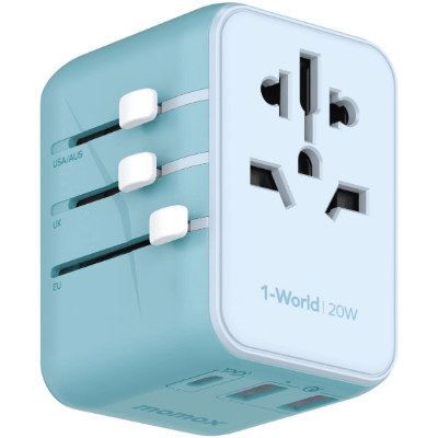 MX - 1-World 20W Travel Adaptor - Blue