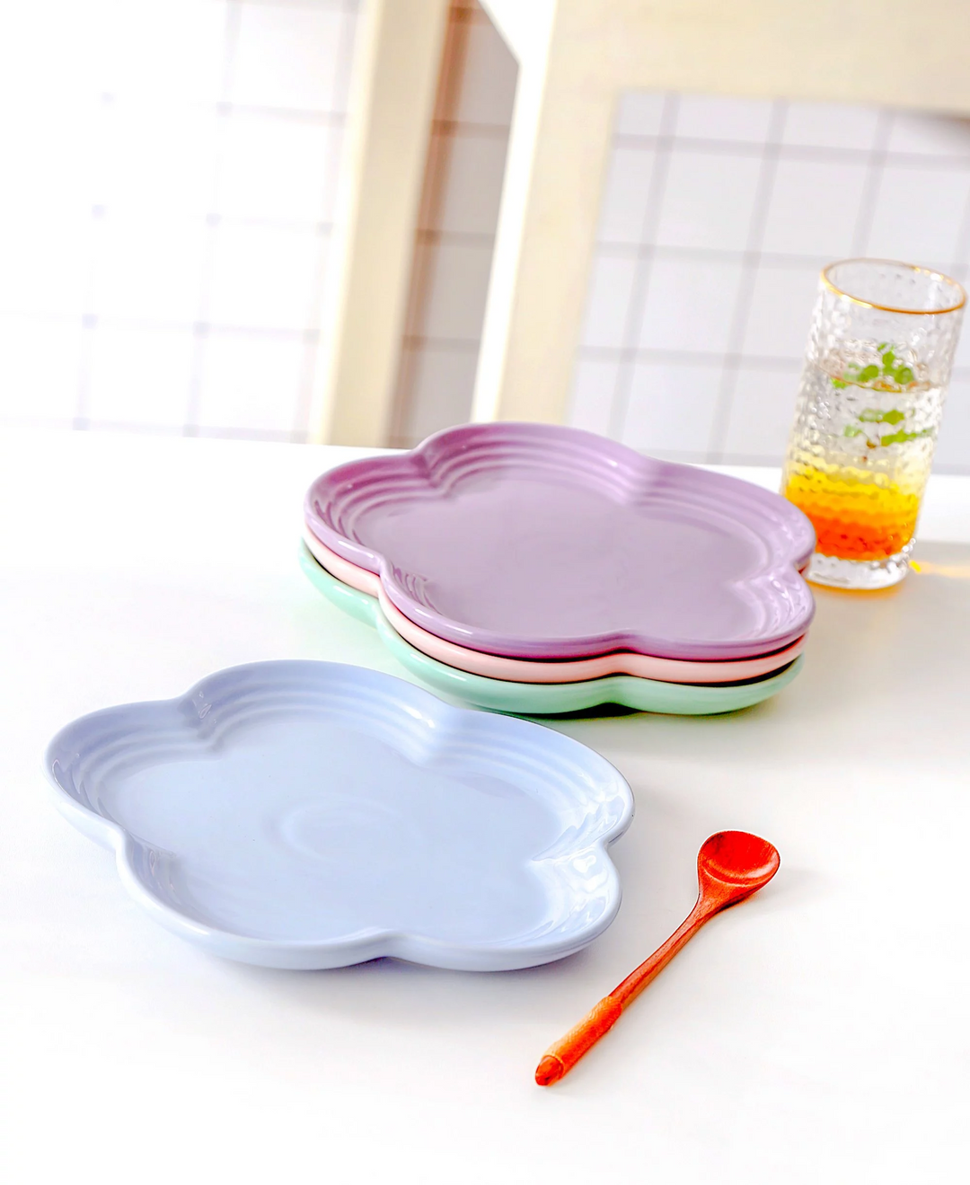 My Pottery Large Flower Flat Plate Set (4 Pcs)